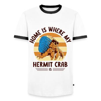 Fruits de mer, Fruits de mer, Moules, Bernard-l’ermite - T-shirt contrasté Homme - blanc/noir - Devant - AI Model Female 172 light (172cm) & AI Model Male 178 dark (178cm)