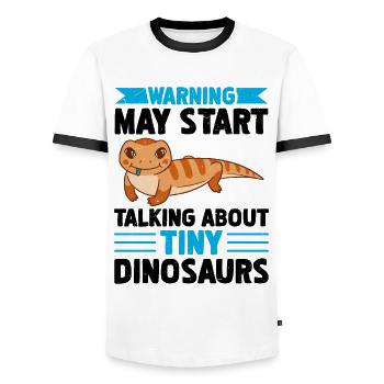 Collectionneur de lézard amoureux des reptiles - T-shirt contrasté Homme - blanc/noir - Devant - AI Model Female 172 light (172cm) & AI Model Male 178 dark (178cm)