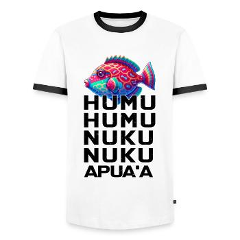Humuhumunukunukuapua'a Hawaiian - Men's Ringer Shirt - white/black - Front - AI Model Female 172 light (172cm) & AI Model Male 178 dark (178cm)