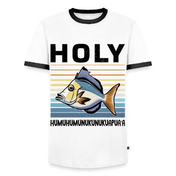 Humuhumunukunukuapua'a Hawaiian - Men's Ringer Shirt - white/black - Front - AI Model Female 172 light (172cm) & AI Model Male 178 dark (178cm)