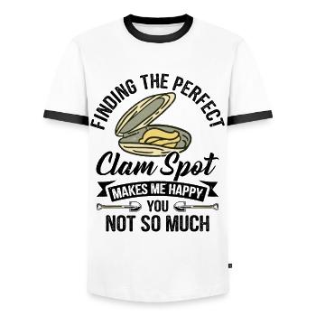 Moules Fruits de mer - T-shirt contrasté Homme - blanc/noir - Devant - AI Model Female 172 light (172cm) & AI Model Male 178 dark (178cm)