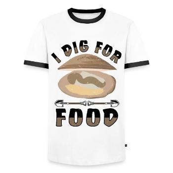 Moules Fruits de mer - T-shirt contrasté Homme - blanc/noir - Devant - AI Model Female 172 light (172cm) & AI Model Male 178 dark (178cm)
