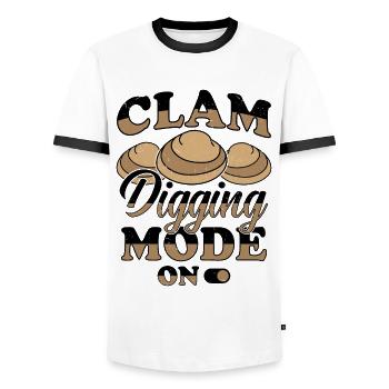 Moules Fruits de mer - T-shirt contrasté Homme - blanc/noir - Devant - AI Model Female 172 light (172cm) & AI Model Male 178 dark (178cm)