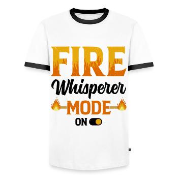 Fire Baton Fire Dance Fire Dancer Fire Dancer - Men's Ringer Shirt - white/black - Front - AI Model Female 172 light (172cm) & AI Model Male 178 dark (178cm)