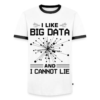 Machine Learning Algorithms AI Data Analyst - Men's Ringer Shirt - white/black - Front - AI Model Female 172 light (172cm) & AI Model Male 178 dark (178cm)
