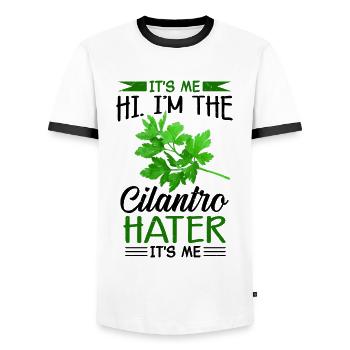 Anti coriandre - T-shirt contrasté Homme - blanc/noir - Devant - AI Model Female 172 light (172cm) & AI Model Male 178 dark (178cm)