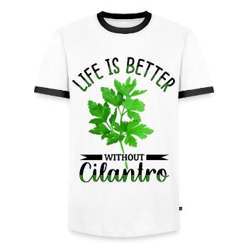 Anti Koriander - Männer Kontrast-T-Shirt - Weiß/Schwarz - Vorne - AI Model Female 172 light (172cm) & AI Model Male 178 dark (178cm)