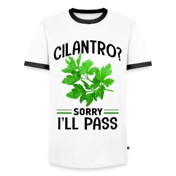Anti coriandre - T-shirt contrasté Homme - blanc/noir - Devant - AI Model Female 172 light (172cm) & AI Model Male 178 dark (178cm)