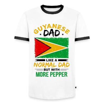 Stolzer Guyanese - Männer Kontrast-T-Shirt - Weiß/Schwarz - Vorne - AI Model Female 172 light (172cm) & AI Model Male 178 dark (178cm)