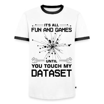 Machine Learning Algorithms AI Data Analyst - Men's Ringer Shirt - white/black - Front - AI Model Female 172 light (172cm) & AI Model Male 178 dark (178cm)