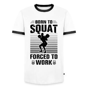 Gym Workout Training Fitness - Männer Kontrast-T-Shirt - Weiß/Schwarz - Vorne - AI Model Female 172 light (172cm) & AI Model Male 178 dark (178cm)