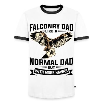 Dicton de Faucon Fauconnier - T-shirt contrasté Homme - blanc/noir - Devant - AI Model Female 172 light (172cm) & AI Model Male 178 dark (178cm)