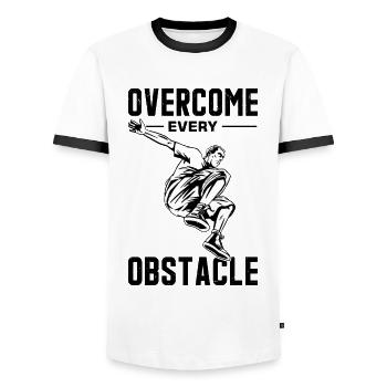 Funny parkour saying - Men's Ringer Shirt - white/black - Front - AI Model Female 172 light (172cm) & AI Model Male 178 dark (178cm)