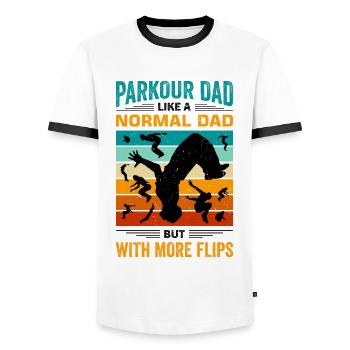 Funny parkour saying - Men's Ringer Shirt - white/black - Front - AI Model Female 172 light (172cm) & AI Model Male 178 dark (178cm)