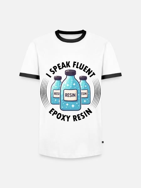 Funny epoxy resin saying - Men's Ringer Shirt - white/black