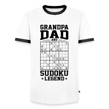 Witziger Sudoku Spruch - Männer Kontrast-T-Shirt - Weiß/Schwarz - Vorne - AI Model Female 172 light (172cm) & AI Model Male 178 dark (178cm)