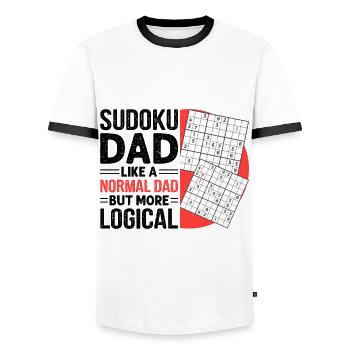 Witziger Sudoku Spruch - Männer Kontrast-T-Shirt - Weiß/Schwarz - Vorne - AI Model Female 172 light (172cm) & AI Model Male 178 dark (178cm)
