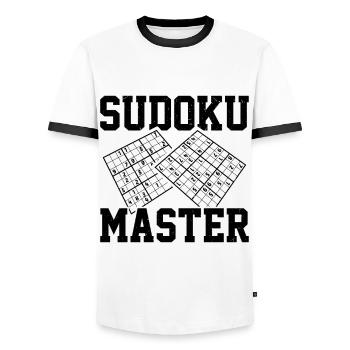 Witziger Sudoku Spruch - Männer Kontrast-T-Shirt - Weiß/Schwarz - Vorne - AI Model Female 172 light (172cm) & AI Model Male 178 dark (178cm)