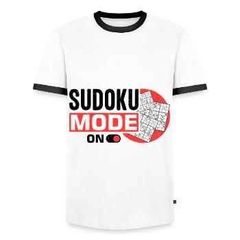 Witziger Sudoku Spruch - Männer Kontrast-T-Shirt - Weiß/Schwarz - Vorne - AI Model Female 172 light (172cm) & AI Model Male 178 dark (178cm)