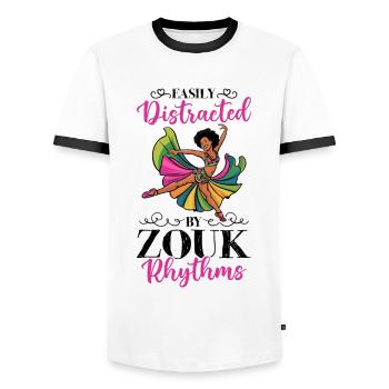 Witziger Zouk Tänzer Spruch - Männer Kontrast-T-Shirt - Weiß/Schwarz - Vorne - AI Model Female 172 light (172cm) & AI Model Male 178 dark (178cm)