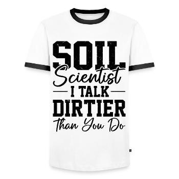 Soil Scientist Pedology - Men's Ringer Shirt - white/black - Front - AI Model Female 172 light (172cm) & AI Model Male 178 dark (178cm)
