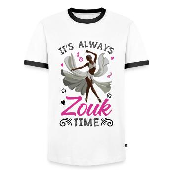 Witziger Zouk Tänzer Spruch - Männer Kontrast-T-Shirt - Weiß/Schwarz - Vorne - AI Model Female 172 light (172cm) & AI Model Male 178 dark (178cm)