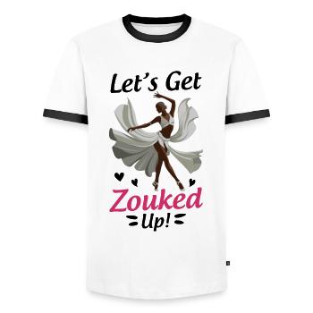 Witziger Zouk Tänzer Spruch - Männer Kontrast-T-Shirt - Weiß/Schwarz - Vorne - AI Model Female 172 light (172cm) & AI Model Male 178 dark (178cm)