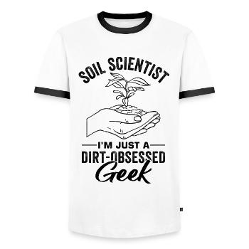 Soil Scientist Pedology - Men's Ringer Shirt - white/black - Front - AI Model Female 172 light (172cm) & AI Model Male 178 dark (178cm)