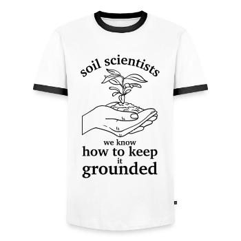 Soil Scientist Pedology - Men's Ringer Shirt - white/black - Front - AI Model Female 172 light (172cm) & AI Model Male 178 dark (178cm)