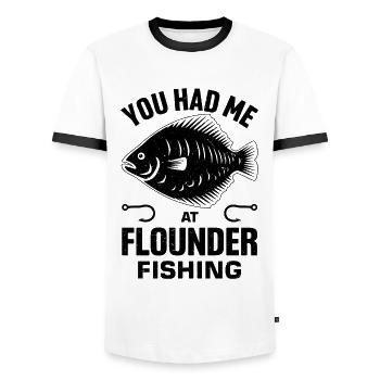 Dicton du pêcheur de plie - T-shirt contrasté Homme - blanc/noir - Devant - AI Model Female 172 light (172cm) & AI Model Male 178 dark (178cm)