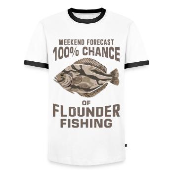 Dicton du pêcheur de plie - T-shirt contrasté Homme - blanc/noir - Devant - AI Model Female 172 light (172cm) & AI Model Male 178 dark (178cm)