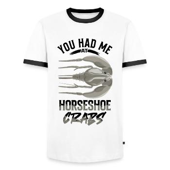 Horseshoe crab - Men's Ringer Shirt - white/black - Front - AI Model Female 172 light (172cm) & AI Model Male 178 dark (178cm)