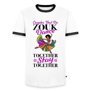 Witziger Zouk Tänzer Spruch - Männer Kontrast-T-Shirt - Weiß/Schwarz - Vorne - AI Model Female 172 light (172cm) & AI Model Male 178 dark (178cm)