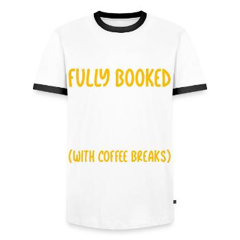 Humour de bureau - T-shirt contrasté Homme - blanc/noir - Devant - AI Model Female 172 light (172cm) & AI Model Male 178 dark (178cm)
