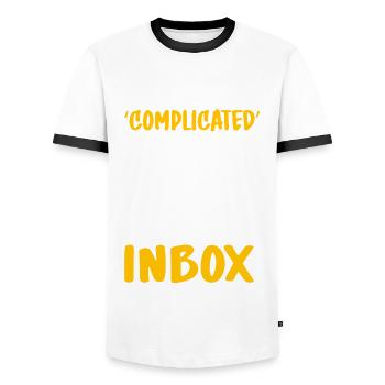 Humour de bureau - T-shirt contrasté Homme - blanc/noir - Devant - AI Model Female 172 light (172cm) & AI Model Male 178 dark (178cm)