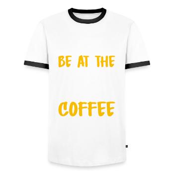 Humour de bureau - T-shirt contrasté Homme - blanc/noir - Devant - AI Model Female 172 light (172cm) & AI Model Male 178 dark (178cm)