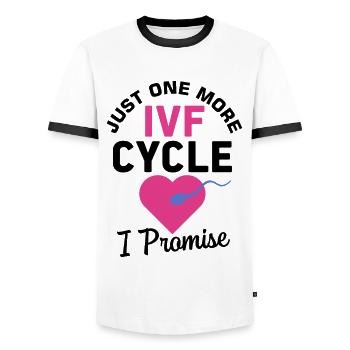 Surrogate Mother IVF Transfer Day - Men's Ringer Shirt - white/black - Front - AI Model Female 172 light (172cm) & AI Model Male 178 dark (178cm)