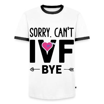 Surrogate Mother IVF Transfer Day - Men's Ringer Shirt - white/black - Front - AI Model Female 172 light (172cm) & AI Model Male 178 dark (178cm)