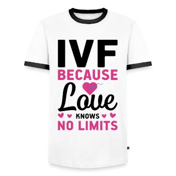 Surrogate Mother IVF Transfer Day - Men's Ringer Shirt - white/black - Front - AI Model Female 172 light (172cm) & AI Model Male 178 dark (178cm)