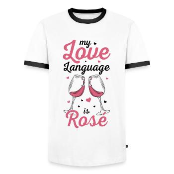 Wein Rosé - Männer Kontrast-T-Shirt - Weiß/Schwarz - Vorne - AI Model Female 172 light (172cm) & AI Model Male 178 dark (178cm)