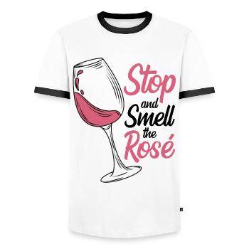 Wein Rosé - Männer Kontrast-T-Shirt - Weiß/Schwarz - Vorne - AI Model Female 172 light (172cm) & AI Model Male 178 dark (178cm)