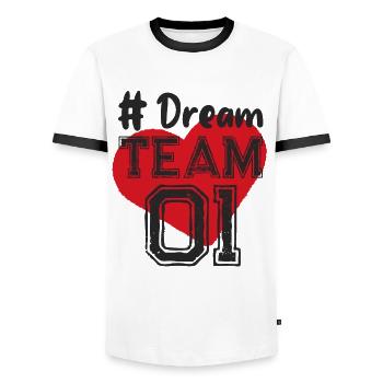 Mädels Dream Team Freundschaft beste Freundinnen - Männer Kontrast-T-Shirt - Weiß/Schwarz - Vorne - AI Model Female 172 light (172cm) & AI Model Male 178 dark (178cm)