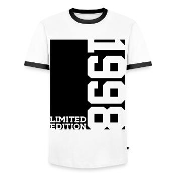 LIMITED EDITION 1998 28. GEBURTSTAG - Männer Kontrast-T-Shirt - Weiß/Schwarz - Vorne - AI Model Female 172 light (172cm) & AI Model Male 178 dark (178cm)