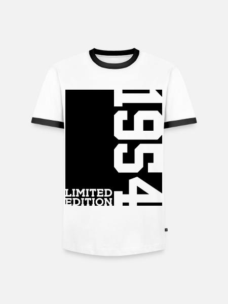 ÉDITION LIMITÉE 72E ANNIVERSAIRE 1954 - T-shirt contrasté Homme - blanc/noir