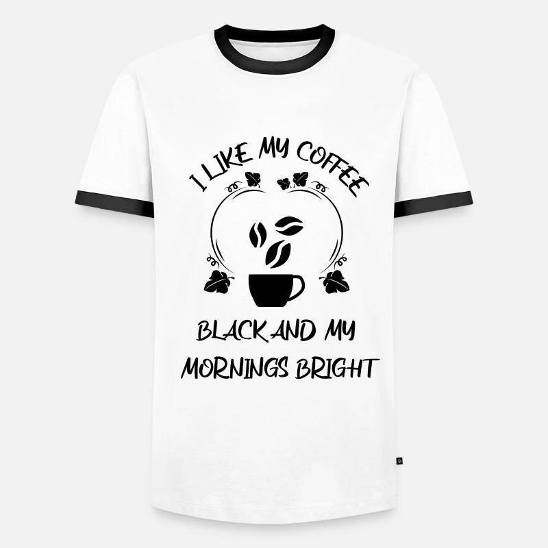 Kaffee Espresso Käffchen - Männer Kontrast-T-Shirt - Weiß/Schwarz