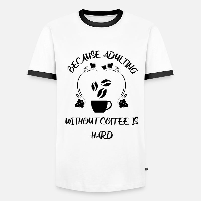 Kaffee Espresso Käffchen - Männer Kontrast-T-Shirt - Weiß/Schwarz