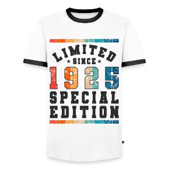 Limited Edition since 1925 Geburtstag Geschenk - Männer Kontrast-T-Shirt - Weiß/Schwarz - Vorne - AI Model Female 172 light (172cm) & AI Model Male 178 dark (178cm)