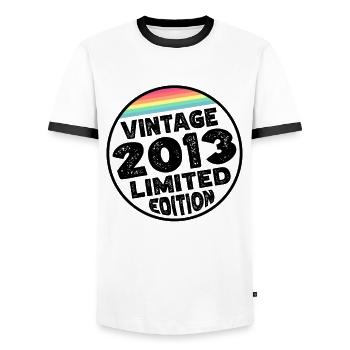 Vintage 2013 Geburtstag Geschenk Kinderparty - Männer Kontrast-T-Shirt - Weiß/Schwarz - Vorne - AI Model Female 172 light (172cm) & AI Model Male 178 dark (178cm)