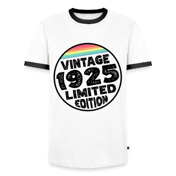 Limited Edition since 1925 Geburtstag Geschenk - Männer Kontrast-T-Shirt - Weiß/Schwarz - Vorne - AI Model Female 172 light (172cm) & AI Model Male 178 dark (178cm)