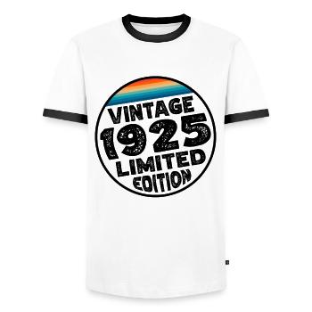 Limited Edition since 1925 Geburtstag Geschenk - Männer Kontrast-T-Shirt - Weiß/Schwarz - Vorne - AI Model Female 172 light (172cm) & AI Model Male 178 dark (178cm)